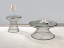 Round Glass Top End Table - Pearl Silver-Washburn's Home Furnishings