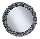 Round Wall Mirror With Textural Frame - Gray-Washburn's Home Furnishings