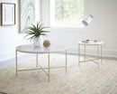 Round X-cross Coffee Table - White-Washburn's Home Furnishings