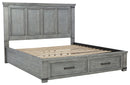 Russelyn - Gray - King Storage Bed-Washburn's Home Furnishings