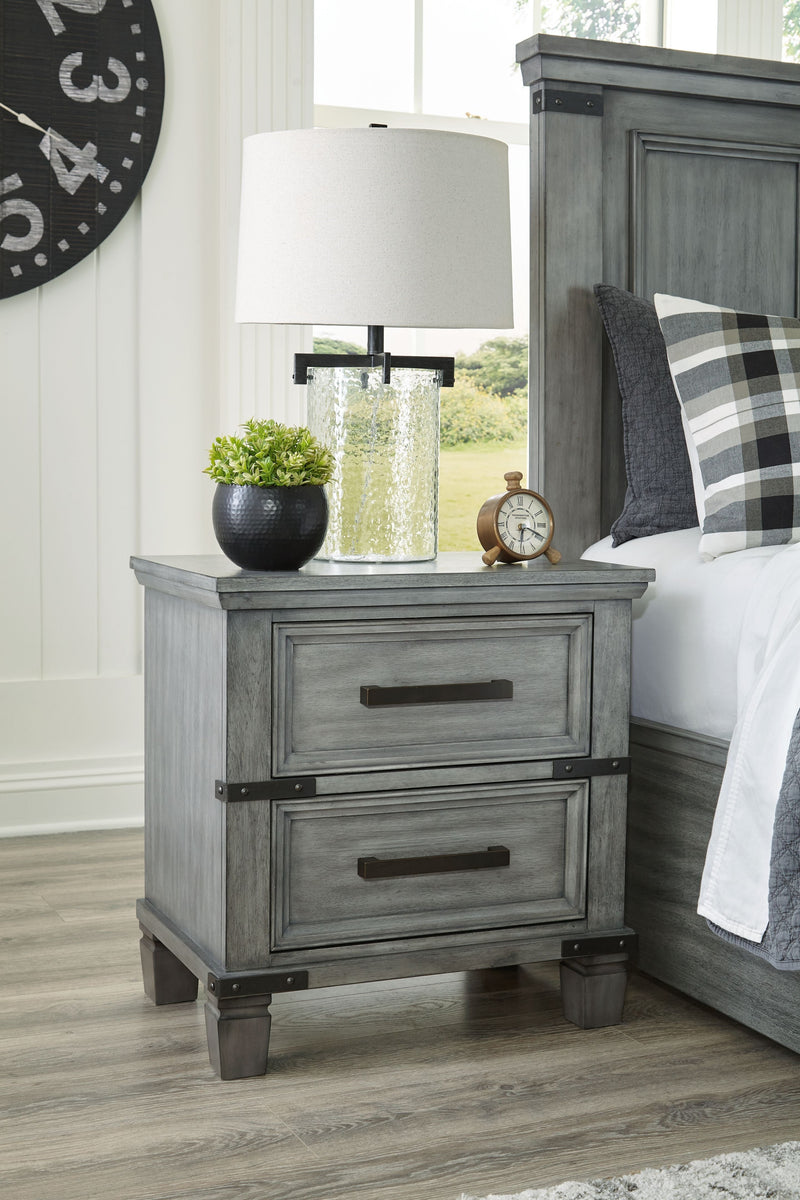 Russelyn - Gray - Two Drawer Night Stand-Washburn's Home Furnishings