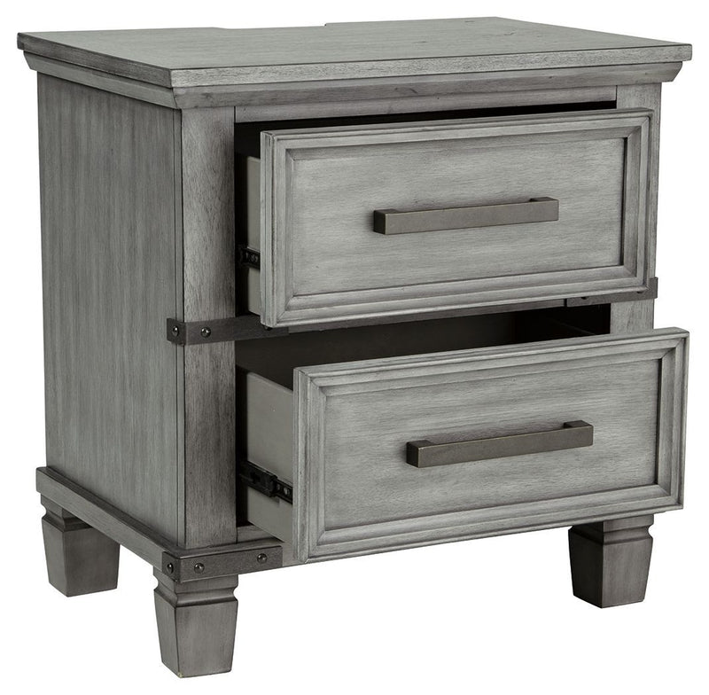 Russelyn - Gray - Two Drawer Night Stand-Washburn's Home Furnishings