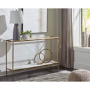 Ryandale - Antique Brass Finish - Console Sofa Table-Washburn's Home Furnishings