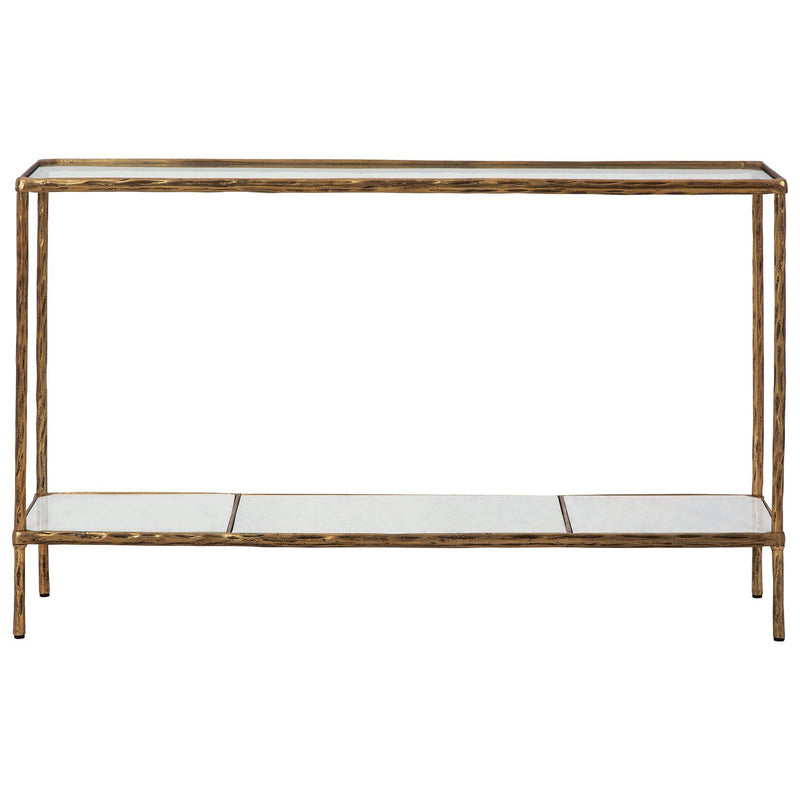 Ryandale - Antique Brass Finish - Console Sofa Table-Washburn's Home Furnishings