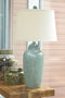 Saher - Green - Ceramic Table Lamp (1/cn) - Earthy Ceramic-Washburn's Home Furnishings