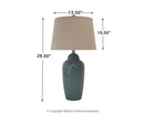 Saher - Green - Ceramic Table Lamp (1/cn) - Earthy Ceramic-Washburn's Home Furnishings