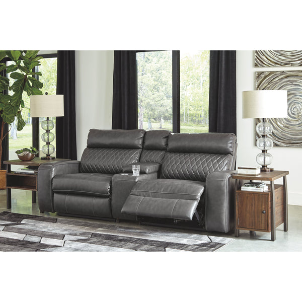 Samperstone - Gray - Right Arm Facing Power Recliner 3 Pc Sectional-Washburn's Home Furnishings