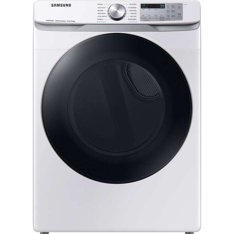 Samsung 7.5 cu. ft. Smart Electric Dryer with Steam Sanitize+ in White-Washburn's Home Furnishings