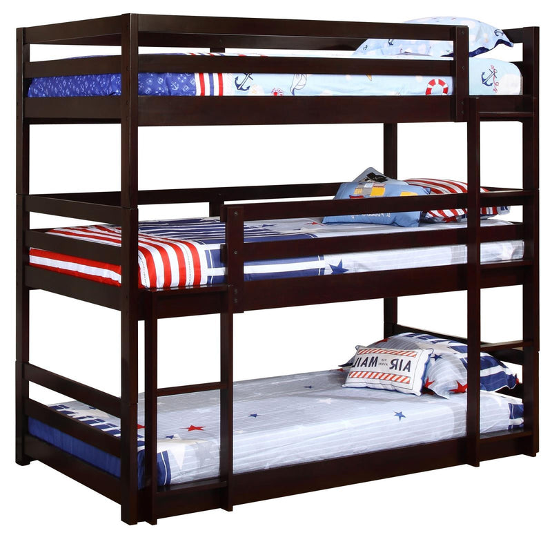 Sandler Triple Bunk Bed - Twin Over Twin Over Twin Triple Bunk Bed-Washburn's Home Furnishings