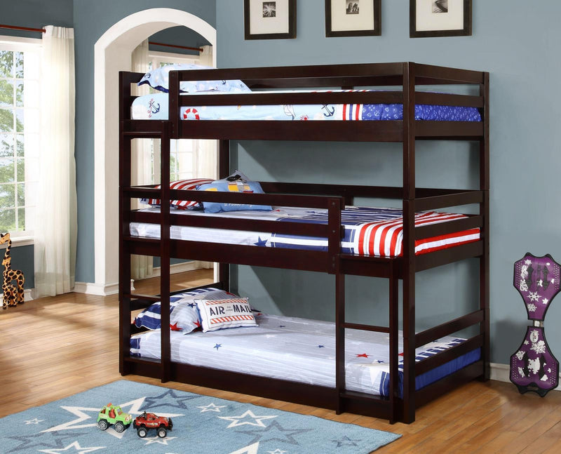 Sandler Triple Bunk Bed - Twin Over Twin Over Twin Triple Bunk Bed-Washburn's Home Furnishings