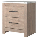 Senniberg - Light Brown/white - Two Drawer Night Stand-Washburn's Home Furnishings