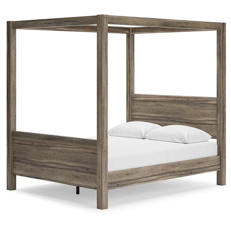 Shallifer - Brown - Queen Canopy Bed-Washburn's Home Furnishings