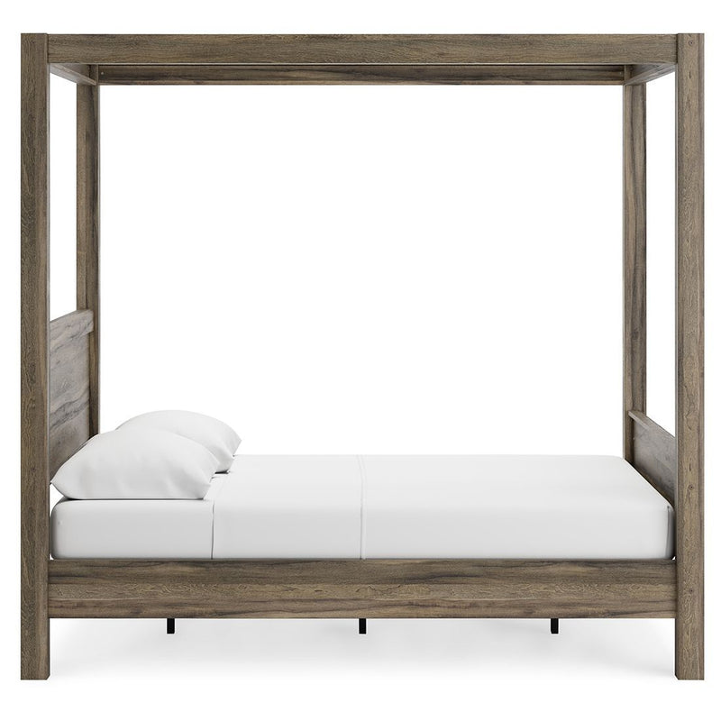 Shallifer - Brown - Queen Canopy Bed-Washburn's Home Furnishings