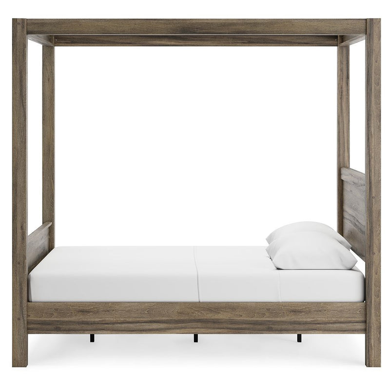 Shallifer - Brown - Queen Canopy Bed-Washburn's Home Furnishings