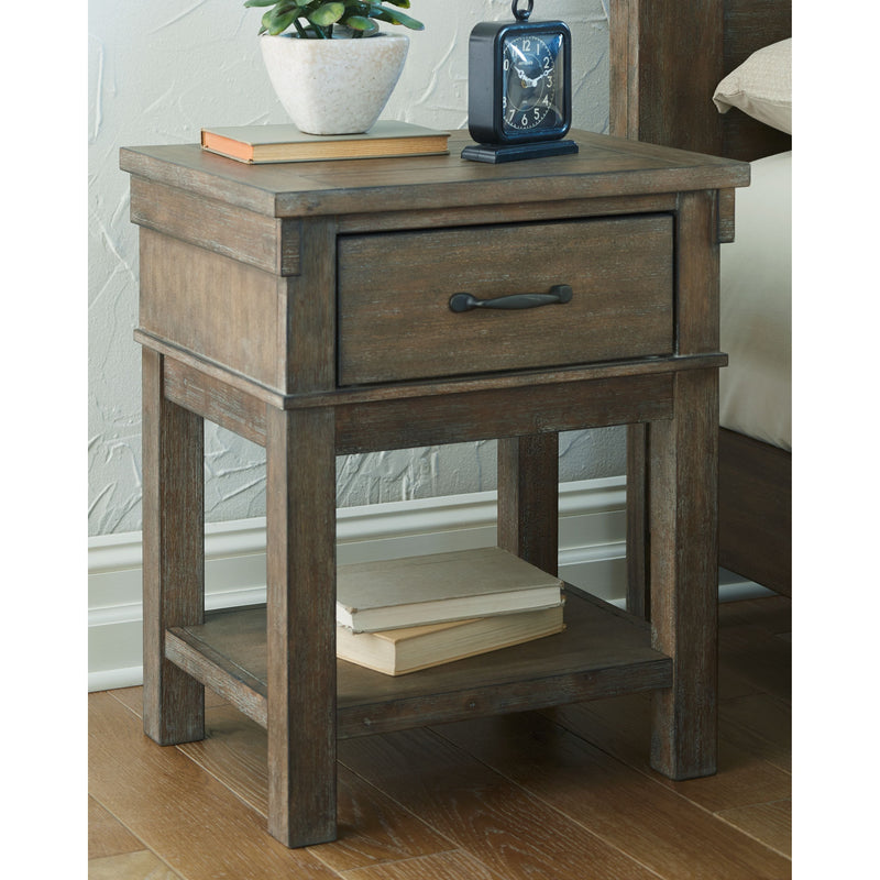 Shamryn - Grayish Brown - One Drawer Night Stand-Washburn's Home Furnishings