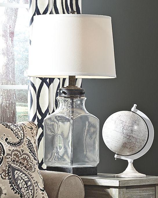 Sharolyn - Transparent/silver Finish - Glass Table Lamp (1/cn)-Washburn's Home Furnishings