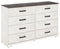 Shawburn - White / Black / Gray - Eight Drawer Dresser-Washburn's Home Furnishings