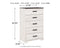 Shawburn - White / Black / Gray - Five Drawer Chest-Washburn's Home Furnishings