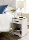 Shawburn - White / Black / Gray - One Drawer Night Stand - Open Cubby-Washburn's Home Furnishings