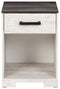 Shawburn - White / Black / Gray - One Drawer Night Stand - Open Cubby-Washburn's Home Furnishings