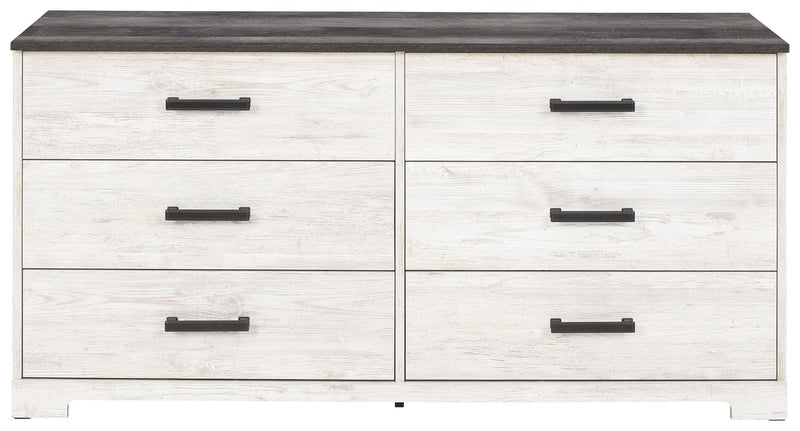 Shawburn - White / Black / Gray - Six Drawer Dresser-Washburn's Home Furnishings