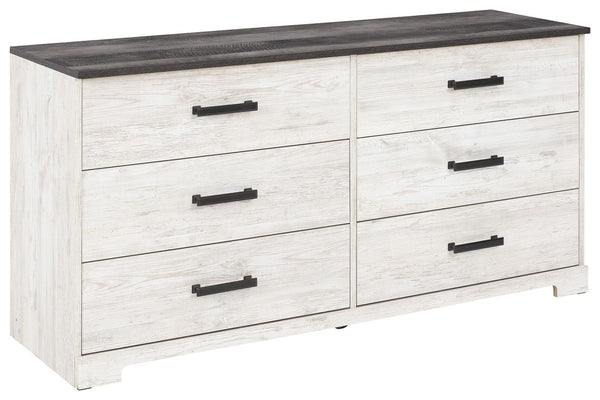 Shawburn - White / Black / Gray - Six Drawer Dresser-Washburn's Home Furnishings