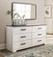 Shawburn - White / Black / Gray - Six Drawer Dresser - Pewter-tone Pulls-Washburn's Home Furnishings