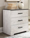 Shawburn - White / Black / Gray - Three Drawer Chest-Washburn's Home Furnishings