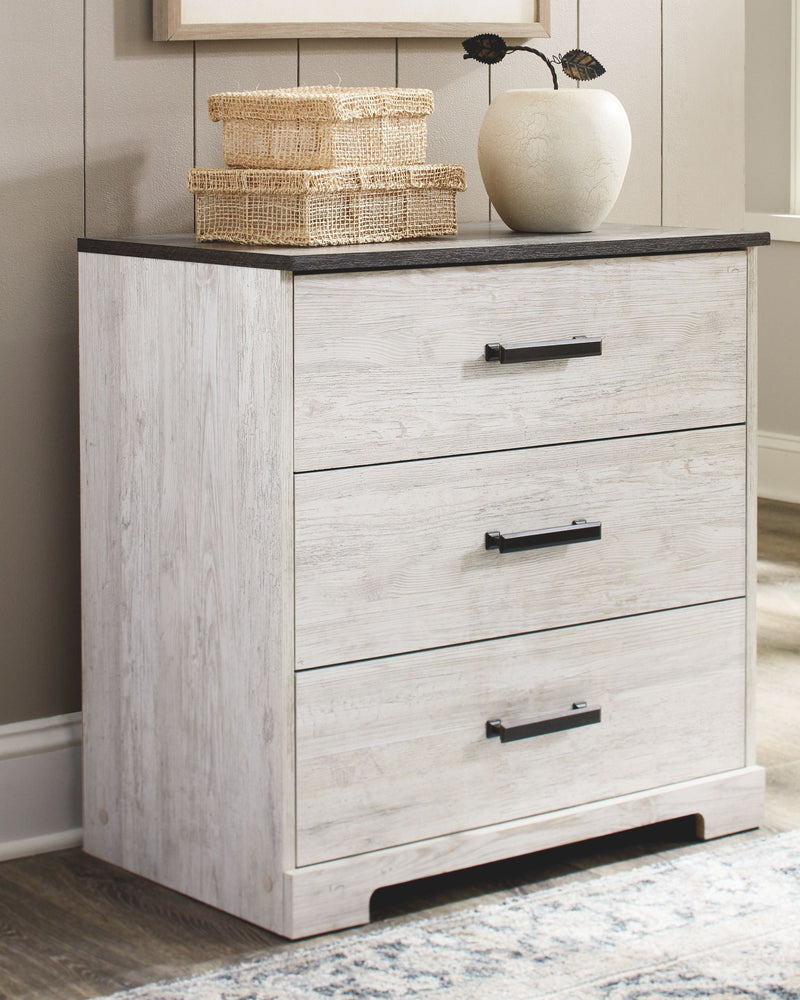 Shawburn - White / Black / Gray - Three Drawer Chest-Washburn's Home Furnishings