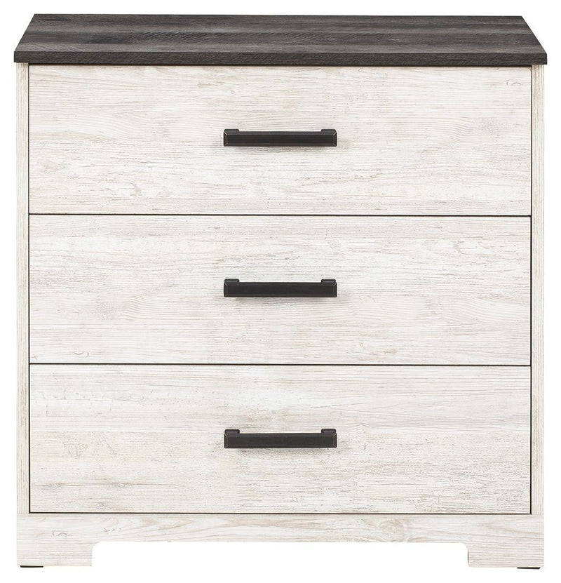 Shawburn - White / Black / Gray - Three Drawer Chest-Washburn's Home Furnishings