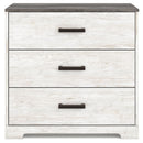 Shawburn - White/dark Charcoal Gray - Three Drawer Chest - Vinyl-wrapped-Washburn's Home Furnishings