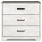 Shawburn - White/dark Charcoal Gray - Three Drawer Chest - Vinyl-wrapped-Washburn's Home Furnishings