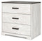 Shawburn - White/dark Charcoal Gray - Three Drawer Chest - Vinyl-wrapped-Washburn's Home Furnishings