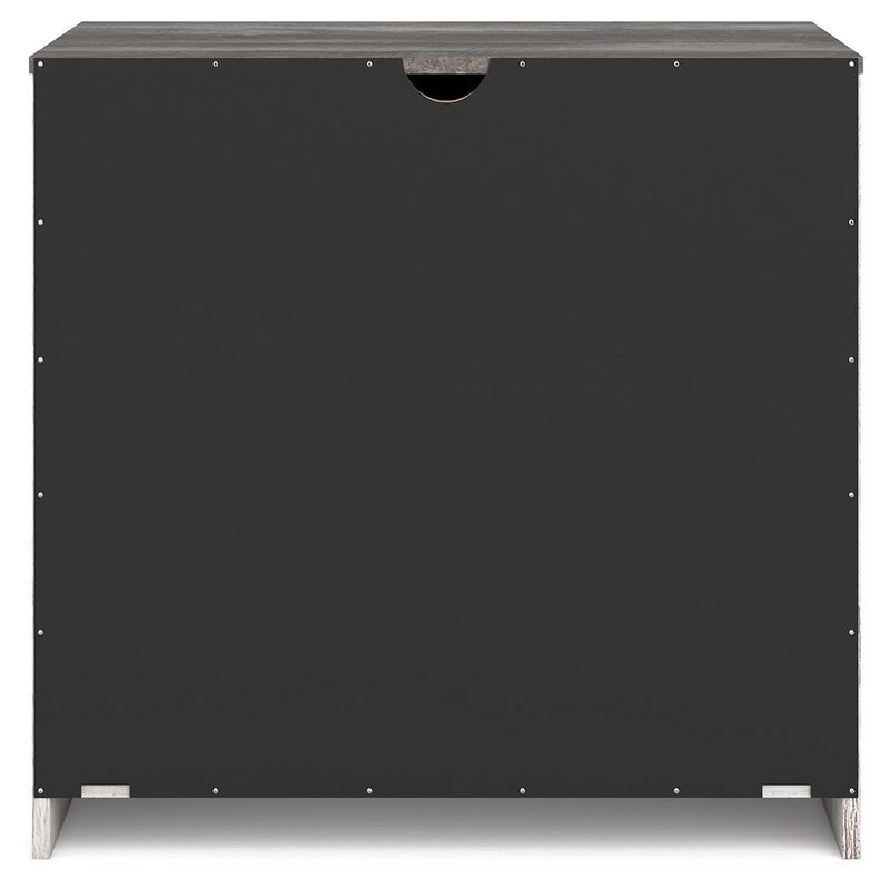 Shawburn - White/dark Charcoal Gray - Three Drawer Chest - Vinyl-wrapped-Washburn's Home Furnishings