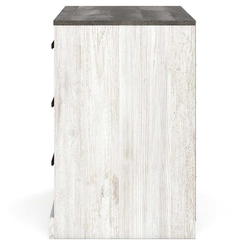 Shawburn - White/dark Charcoal Gray - Three Drawer Chest - Vinyl-wrapped-Washburn's Home Furnishings