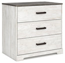 Shawburn - White/dark Charcoal Gray - Three Drawer Chest - Vinyl-wrapped-Washburn's Home Furnishings