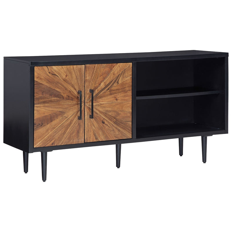 Shayland - Black/brown - Accent Cabinet-Washburn's Home Furnishings