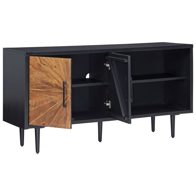 Shayland - Black/brown - Accent Cabinet-Washburn's Home Furnishings