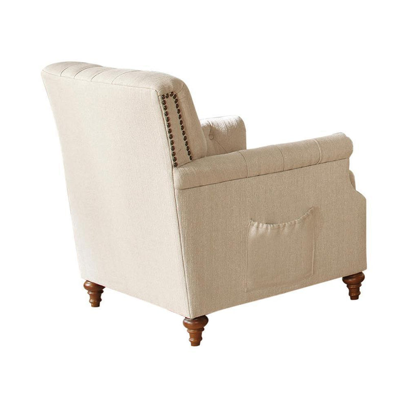 Shelby - Chair With Nailhead - Beige-Washburn's Home Furnishings