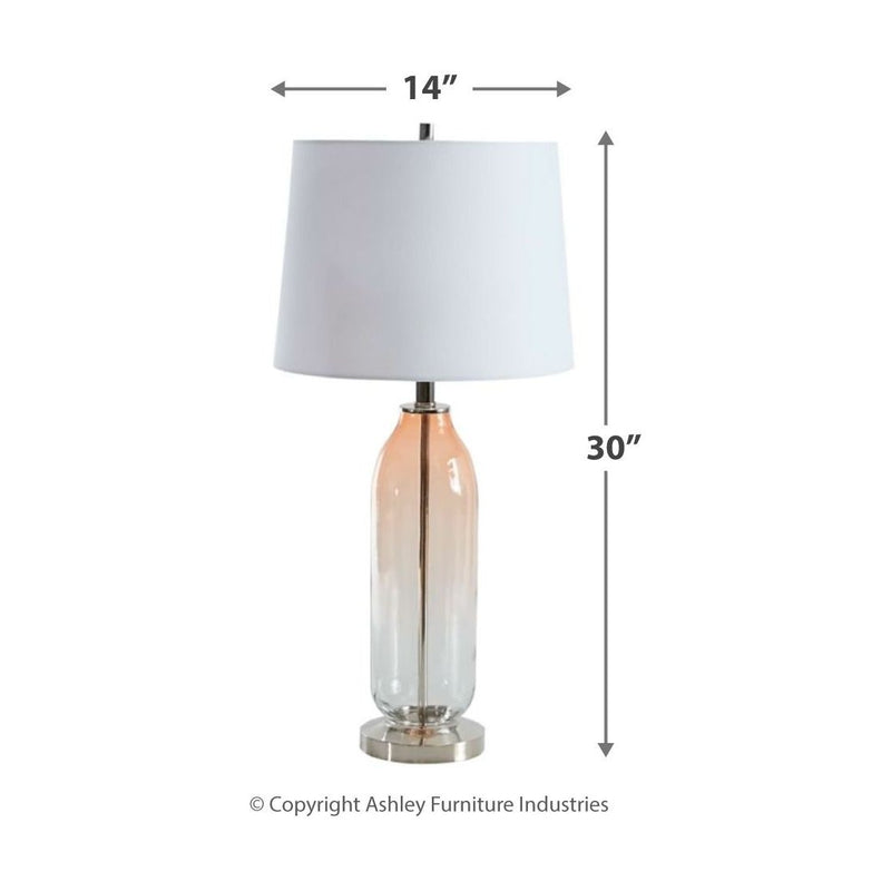 Sheyla - Clear/Pink - Glass Table Lamp (1/CN)-Washburn's Home Furnishings