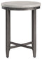 Shybourne - Gray/aged Bronze - Round End Table-Washburn's Home Furnishings