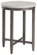 Shybourne - Gray/aged Bronze - Round End Table-Washburn's Home Furnishings