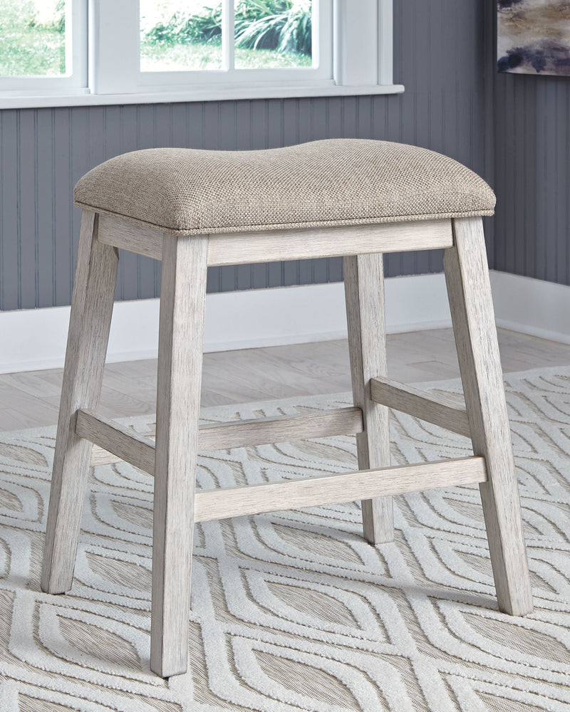 Skempton - White - Counter Height Bar Stool (set Of 2)-Washburn's Home Furnishings