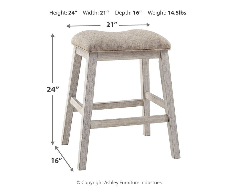 Skempton - White - Upholstered Stool (2/cn)-Washburn's Home Furnishings