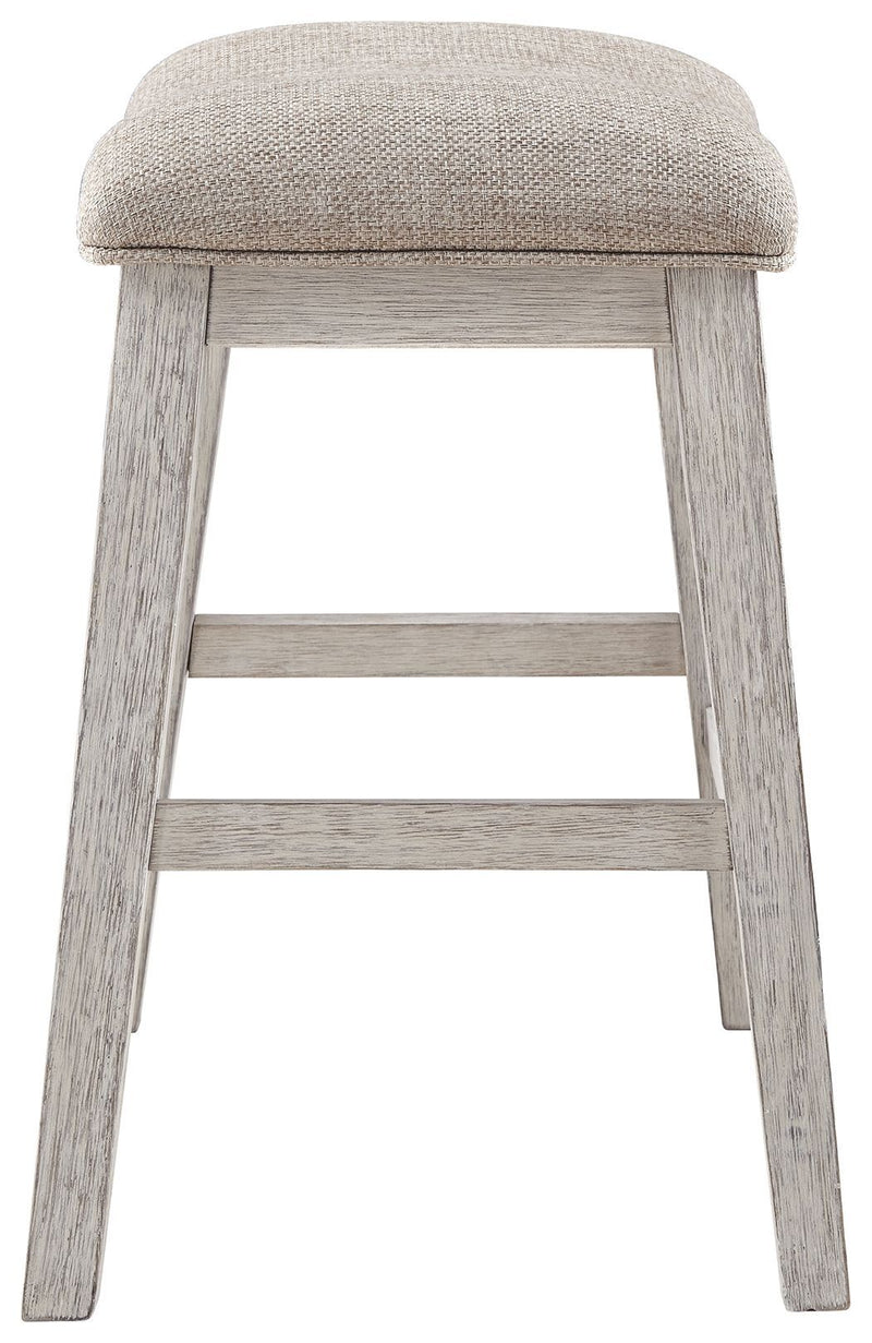 Skempton - White - Upholstered Stool (2/cn)-Washburn's Home Furnishings