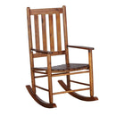 Slat Back Wooden Rocking Chair - Golden Brown-Washburn's Home Furnishings