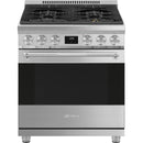 Smeg 30" Professional Gas Range in Stainless Steel-Washburn's Home Furnishings