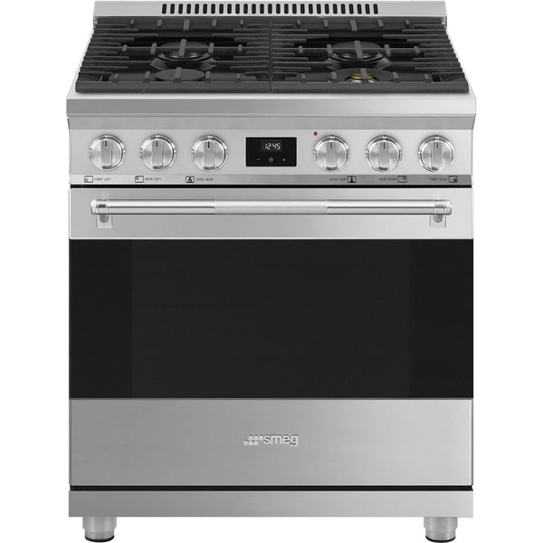 Smeg 30" Professional Gas Range in Stainless Steel-Washburn's Home Furnishings