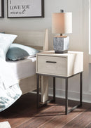 Socalle - Light Natural - One Drawer Night Stand - Vinyl-wrapped-Washburn's Home Furnishings