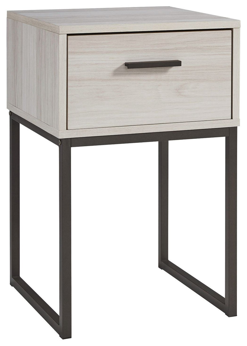 Socalle - Light Natural - One Drawer Night Stand - Vinyl-wrapped-Washburn's Home Furnishings